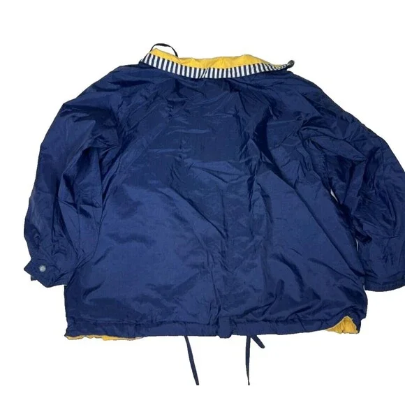 Vintage Men's Current Seen Reversible Windbreaker Jacket Navy Blue Yellow Size L - Picture 8 of 13